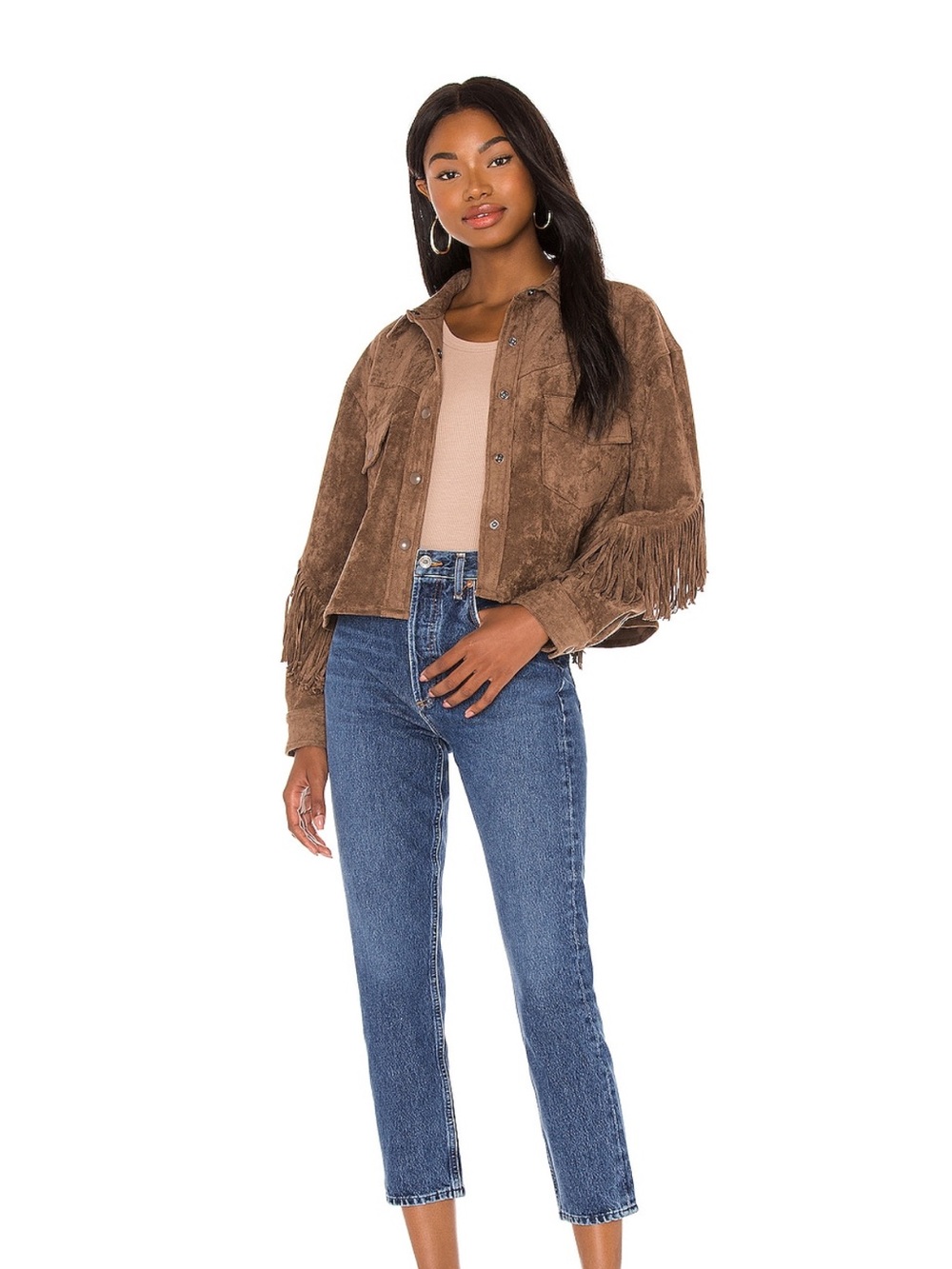 Blank NYC Brown Suede Fringe Jacket - Picture 5 of 10